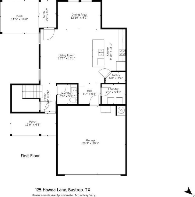 125 Hawea Ln, Bastrop, TX 78602 - view of property floor plan