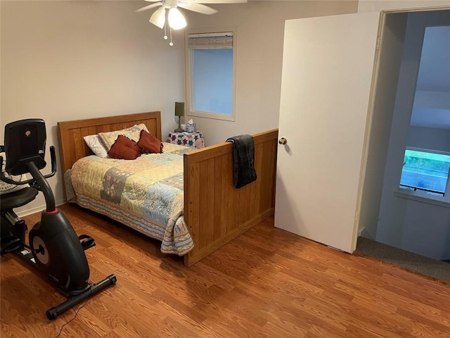 2612 San Pedro St Unit 224, Austin, TX 78705 - bedroom with wood finished floors and ceiling fan