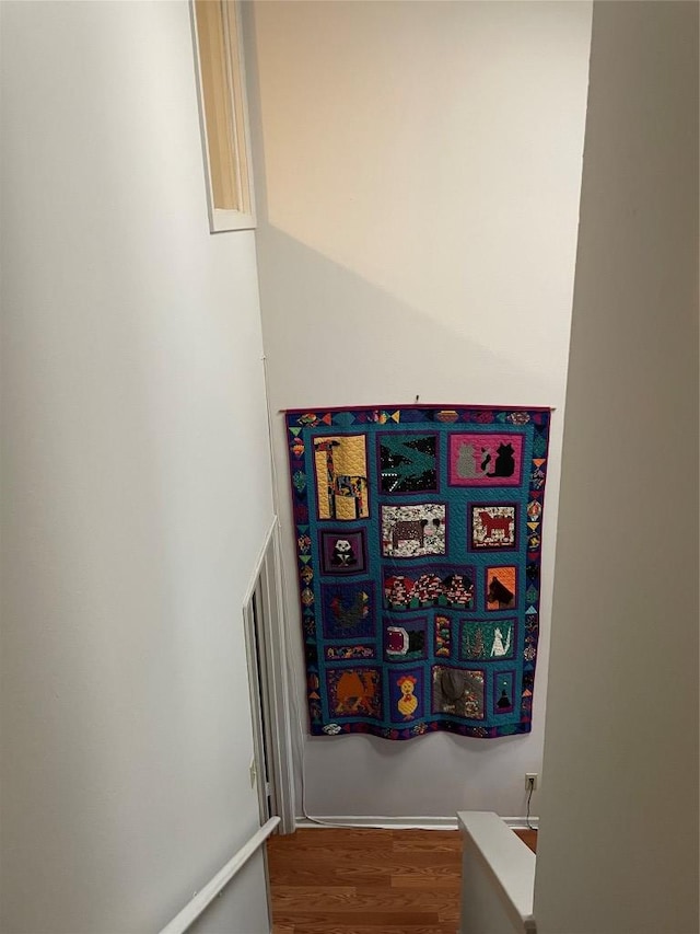 2612 San Pedro St Unit 224, Austin, TX 78705 - staircase featuring wood finished floors