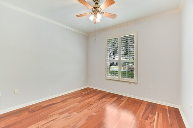 307 Dove Hollow Trl, Georgetown, TX 78633 - empty room with wood finished floors, ceiling fan, and crown molding