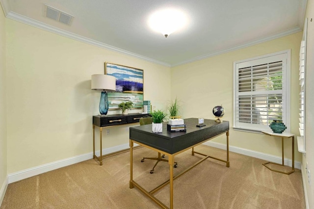 319 Salado Creek Ln, Georgetown, TX 78633 - home office with light colored carpet and ornamental molding