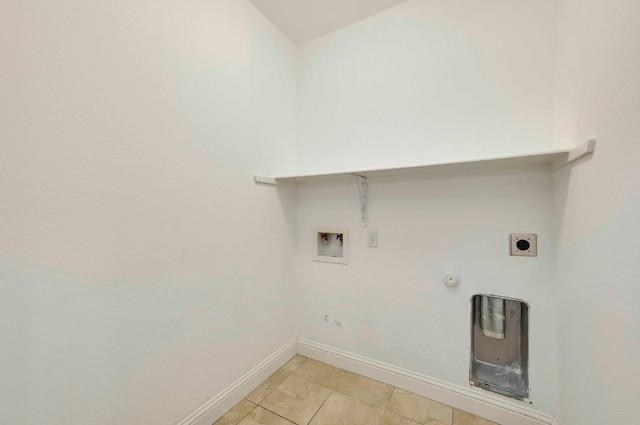 319 Salado Creek Ln, Georgetown, TX 78633 - washroom featuring hookup for a washing machine, hookup for a gas dryer, hookup for an electric dryer, and light tile patterned flooring