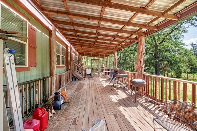 1231 Peach Creek Rd, Waelder, TX 78959 - view of wooden deck