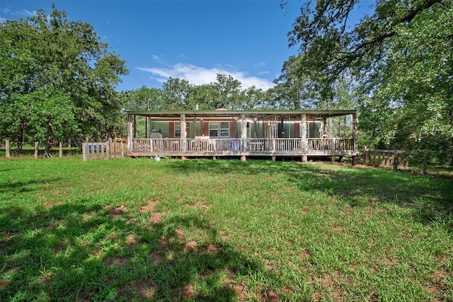 1231 Peach Creek Rd, Waelder, TX 78959 - back of property featuring a deck