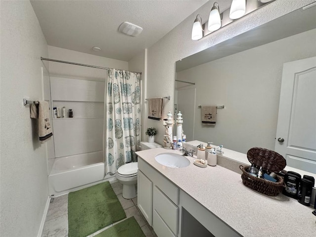 1121 Arbor Acres Loop, Leander, TX 78641 - bathroom with vanity, shower / bath combo with shower curtain, and tile patterned floors