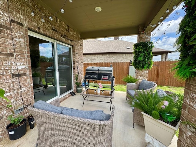 1121 Arbor Acres Loop, Leander, TX 78641 - view of patio / terrace with an outdoor hangout area and a grill