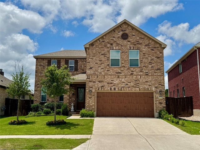 1121 Arbor Acres Loop, Leander, TX 78641 - traditional-style home with brick siding, concrete driveway, and an attached garage