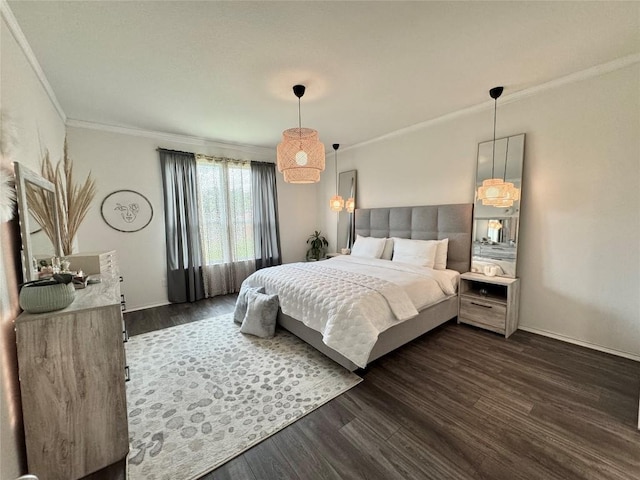 1121 Arbor Acres Loop, Leander, TX 78641 - bedroom featuring dark wood-style floors and ornamental molding