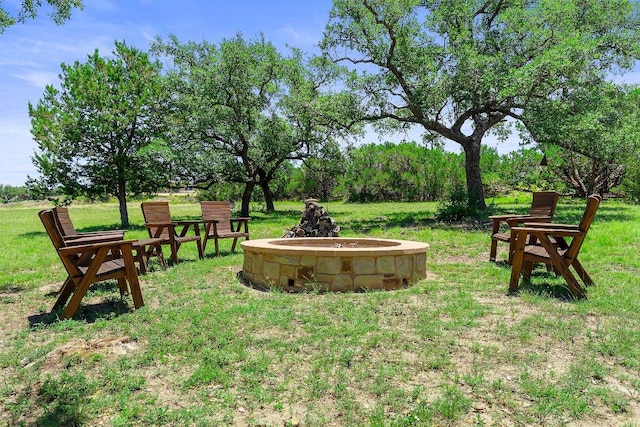 105 Clear Springs Ct, Marble Falls, TX 78654 - view of green lawn with a fire pit