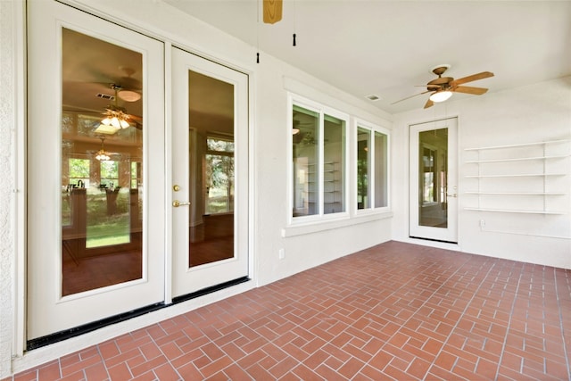 140 Whispering Wind Dr, Georgetown, TX 78633 - view of patio / terrace with a ceiling fan and french doors