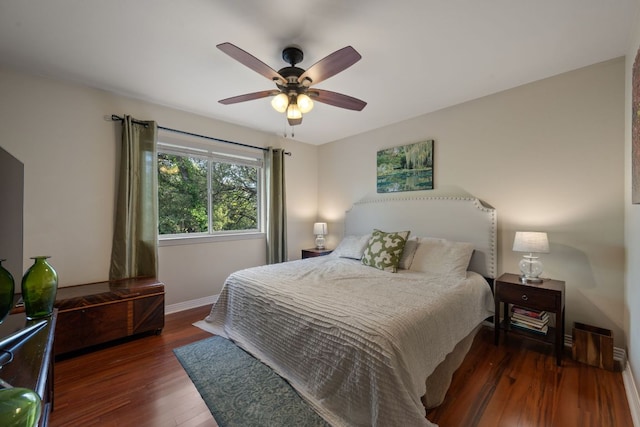 7709 Waldon Dr, Austin, TX 78750 - bedroom featuring wood finished floors and ceiling fan