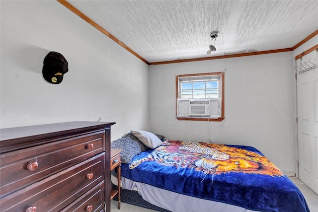 101 E Ash St, Granger, TX 76530 - bedroom featuring cooling unit and crown molding