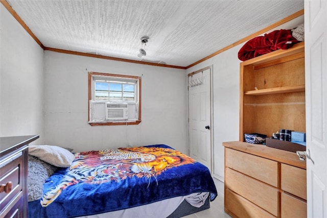 101 E Ash St, Granger, TX 76530 - bedroom featuring cooling unit and crown molding