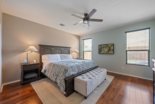 1012 Autumn Sage Way, Pflugerville, TX 78660 - bedroom featuring wood-type flooring and a ceiling fan