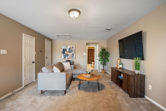 1012 Autumn Sage Way, Pflugerville, TX 78660 - living room featuring light colored carpet and baseboards