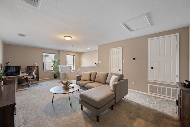 1012 Autumn Sage Way, Pflugerville, TX 78660 - living area featuring carpet flooring, an office area, and attic access