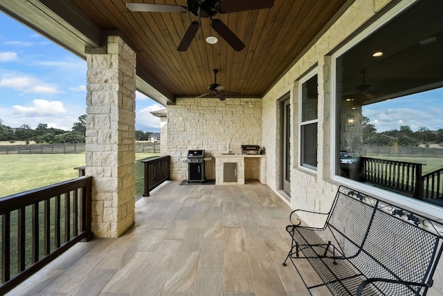 104 Huerta Rd, Florence, TX 76527 - view of patio / terrace featuring area for grilling and ceiling fan