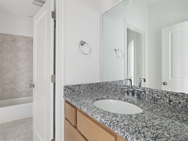 2308 Mondello Path, Leander, TX 78641 - bathroom with vanity, tile patterned floors, and  shower combination
