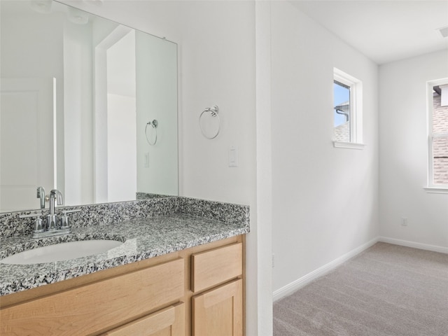 2308 Mondello Path, Leander, TX 78641 - bathroom featuring vanity and baseboards