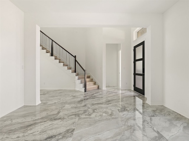 2308 Mondello Path, Leander, TX 78641 - entryway with marble tiled floors and stairway