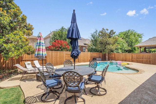204 Archipelago Trl, Austin, TX 78717 - view of pool featuring a patio, a fenced backyard, and outdoor dining area