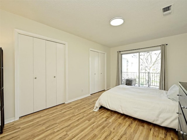 100 Lido Cir Unit A1, Lakeway, TX 78734 - bedroom with multiple closets, light wood finished floors, and access to exterior