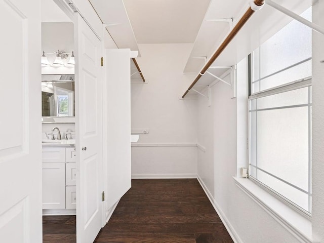 152 Acapulco Dr, Lakeway, TX 78734 - spacious closet featuring dark wood-style floors and a sink