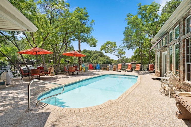 1005 Terry Ln, Kingsland, TX 78639 - view of swimming pool with a patio area