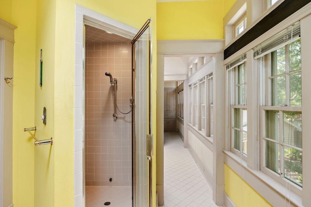 3201 W Ave, Austin, TX 78705 - bathroom with a shower stall and tile patterned flooring