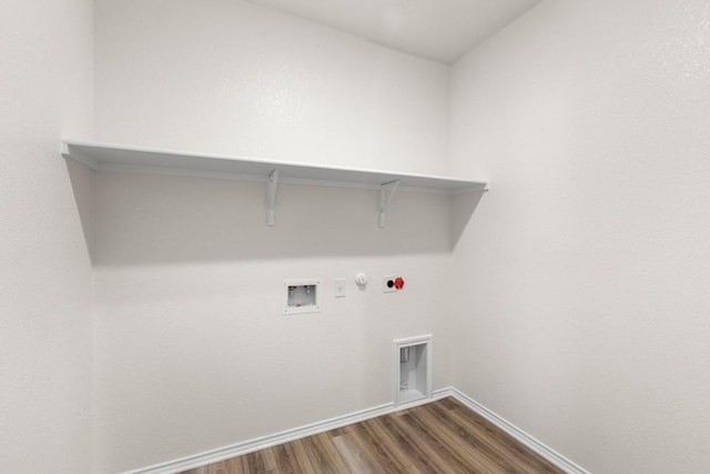3715 Liberi Ln, Round Rock, TX 78665 - washroom with gas dryer hookup, hookup for a washing machine, dark wood finished floors, and hookup for an electric dryer