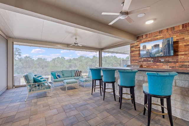 306 Iron Rail Ln, Georgetown, TX 78633 - view of patio / terrace featuring ceiling fan and outdoor lounge area