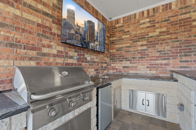 306 Iron Rail Ln, Georgetown, TX 78633 - view of patio / terrace featuring a view of city and exterior kitchen
