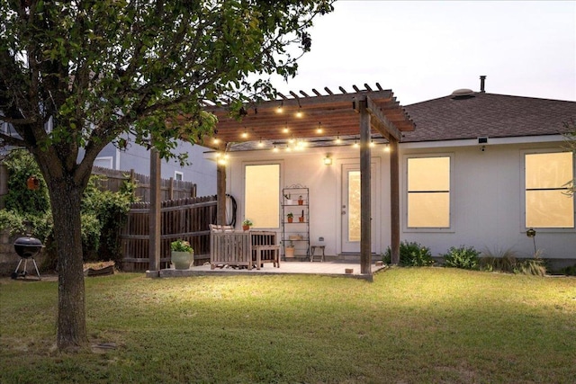 161 Buttercup Way, Kyle, TX 78640 - rear view of property with a pergola, a patio area, and roof with shingles