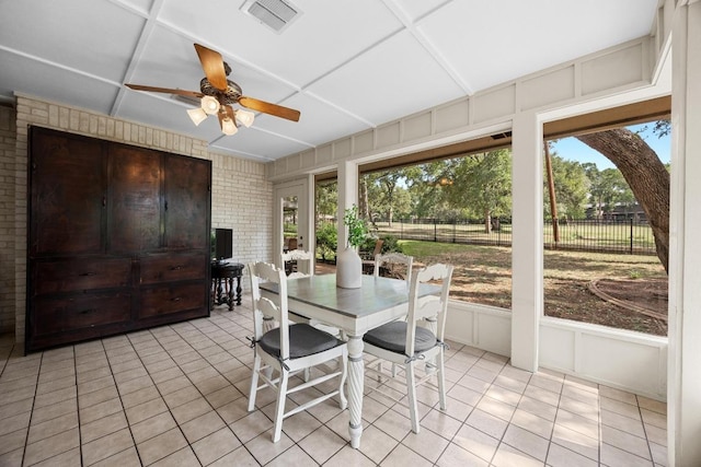 9202 Spring Hollow Dr, Austin, TX 78750 - sunroom with a ceiling fan, healthy amount of natural light, and outdoor dining area