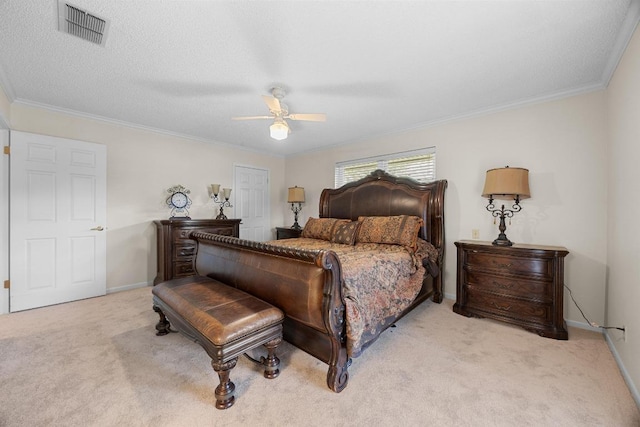 9202 Spring Hollow Dr, Austin, TX 78750 - bedroom with carpet flooring, ornamental molding, and a ceiling fan