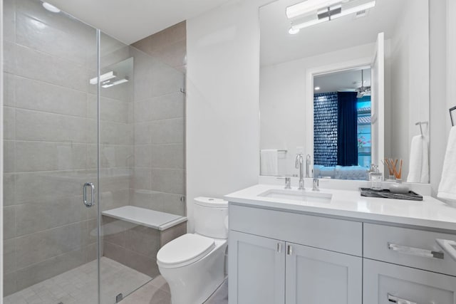 4716 Peralta Ln, Austin, TX 78735 - full bathroom featuring vanity and a stall shower