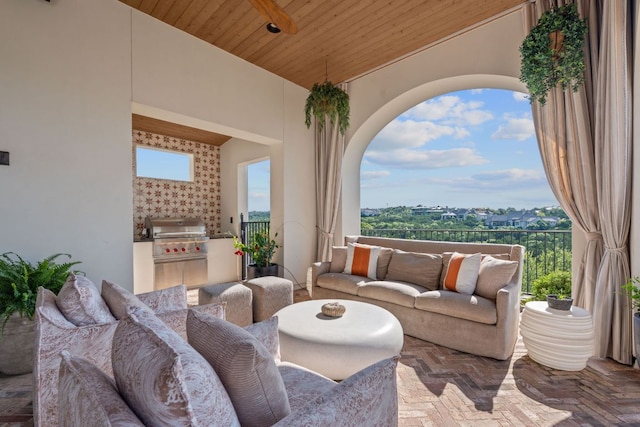 4716 Peralta Ln, Austin, TX 78735 - view of patio with an outdoor kitchen and outdoor lounge area