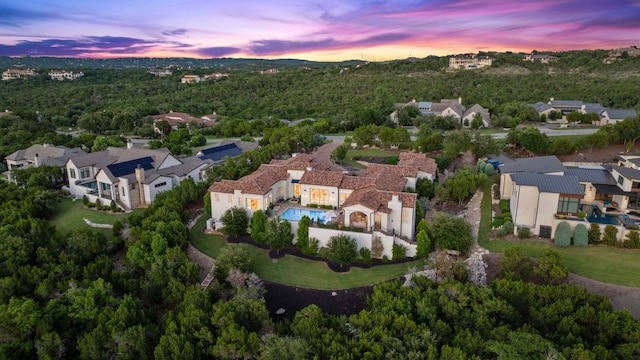 4716 Peralta Ln, Austin, TX 78735 - aerial view of property and surrounding area featuring a pool and nearby suburban area