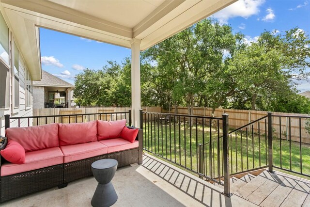 205 Goshen Dr, Dripping Springs, TX 78620 - balcony featuring an outdoor living space