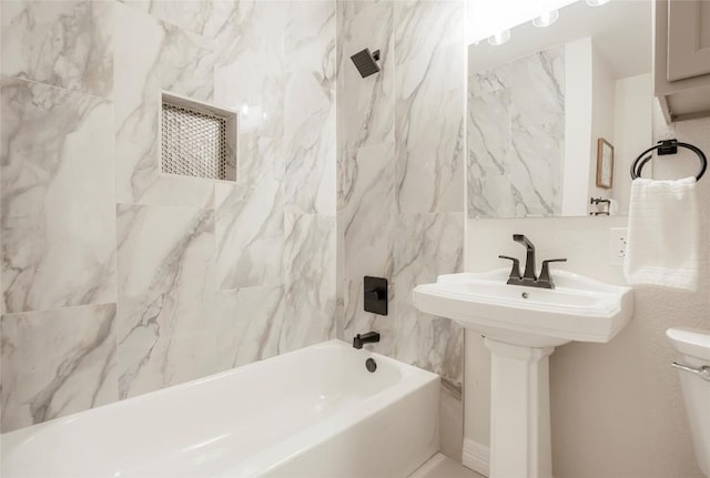 5714 Ave D, Austin, TX 78752 - bathroom featuring toilet and shower / bath combination