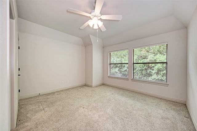 1160 Waimea Bnd, Round Rock, TX 78681 - carpeted spare room with vaulted ceiling and a ceiling fan