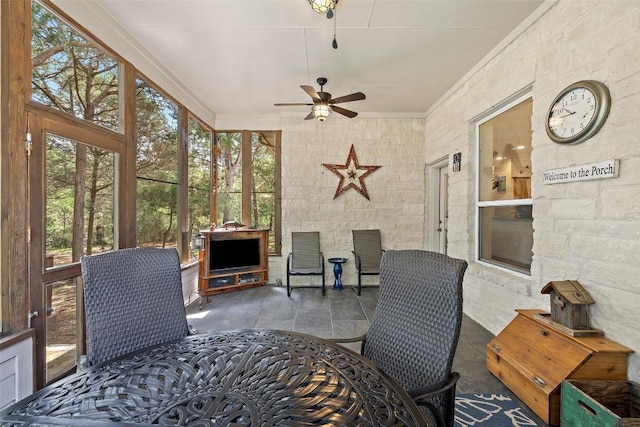 236 Pony Express Dr, Smithville, TX 78957 - sunroom / solarium with a ceiling fan