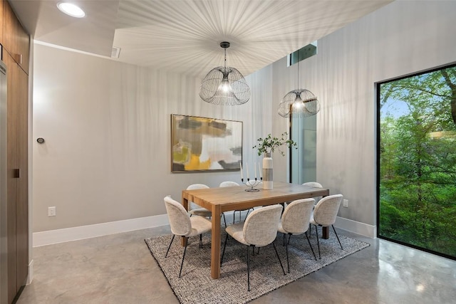1327 Bonham Ter Unit B, Austin, TX 78704 - dining area with concrete floors and a chandelier