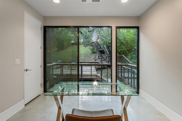 1327 Bonham Ter Unit B, Austin, TX 78704 - dining room with recessed lighting and finished concrete flooring