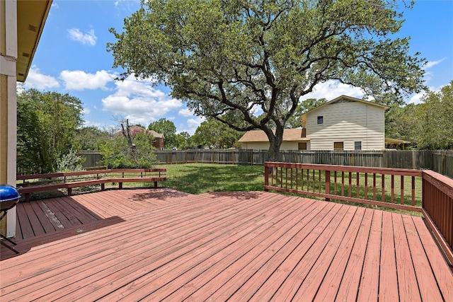 5910 Abilene Trl, Austin, TX 78749 - wooden deck with a fenced backyard