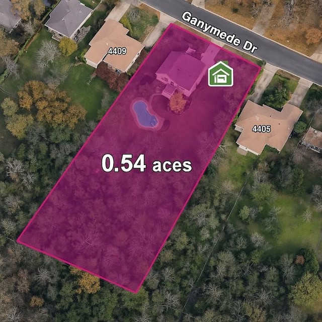 4407 Ganymede Dr, Austin, TX 78727 - map / location with property boundaries highlighted