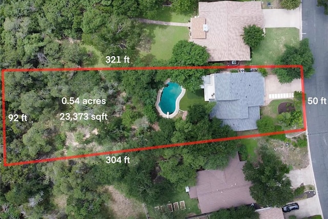 4407 Ganymede Dr, Austin, TX 78727 - aerial overview of property's location with property boundaries highlighted
