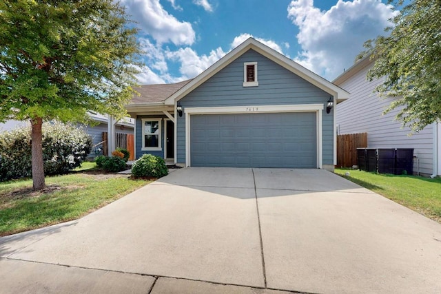 7619 Europa Ave, Round Rock, TX 78665 - ranch-style home featuring a garage and concrete driveway