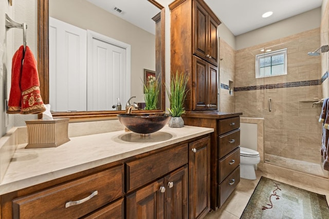 9 Borello Dr Unit 9, Austin, TX 78738 - bathroom featuring vanity, a shower stall, and tile patterned flooring