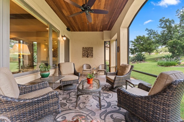 9 Borello Dr Unit 9, Austin, TX 78738 - sunroom / solarium with a ceiling fan and an outdoor living space
